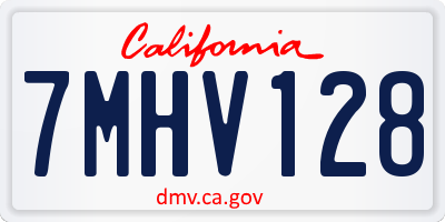 CA license plate 7MHV128