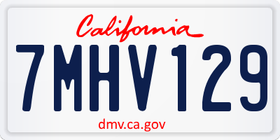 CA license plate 7MHV129
