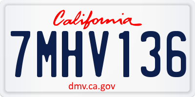 CA license plate 7MHV136