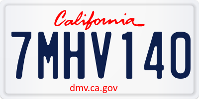 CA license plate 7MHV140