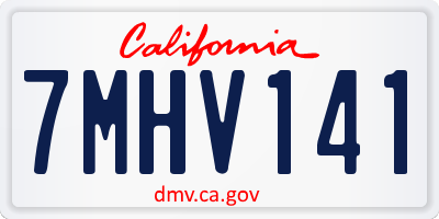 CA license plate 7MHV141