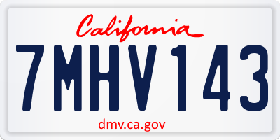 CA license plate 7MHV143