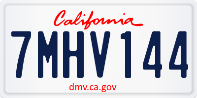 CA license plate 7MHV144