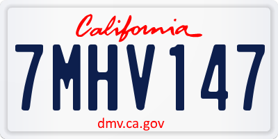 CA license plate 7MHV147