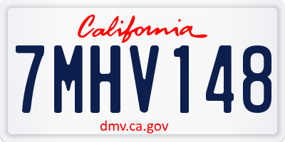 CA license plate 7MHV148