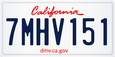 CA license plate 7MHV151