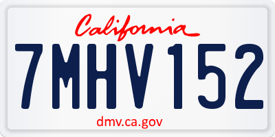 CA license plate 7MHV152