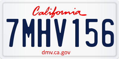 CA license plate 7MHV156