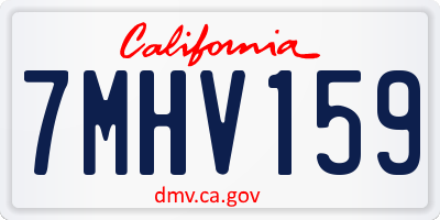 CA license plate 7MHV159