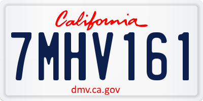 CA license plate 7MHV161
