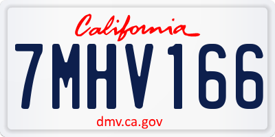 CA license plate 7MHV166
