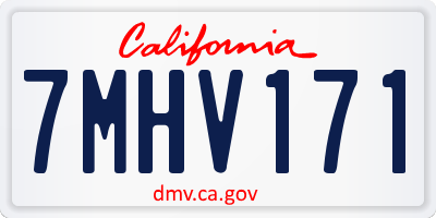 CA license plate 7MHV171