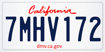 CA license plate 7MHV172