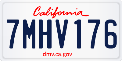 CA license plate 7MHV176