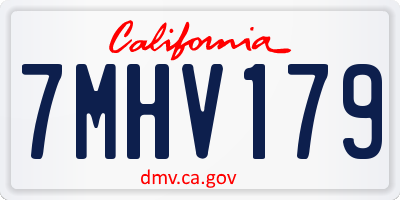 CA license plate 7MHV179