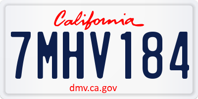 CA license plate 7MHV184