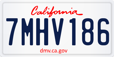 CA license plate 7MHV186