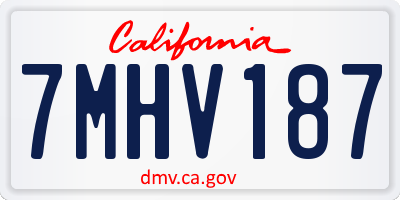 CA license plate 7MHV187