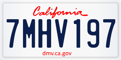 CA license plate 7MHV197