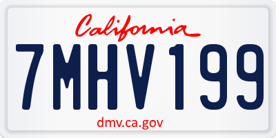 CA license plate 7MHV199