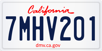 CA license plate 7MHV201