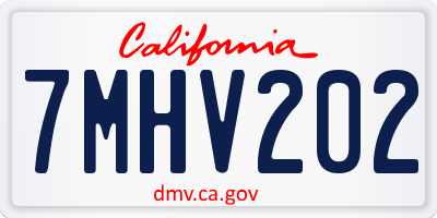 CA license plate 7MHV202