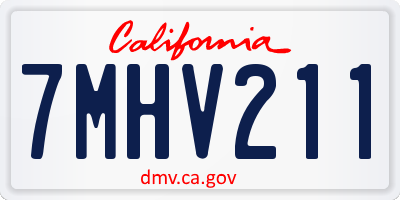 CA license plate 7MHV211
