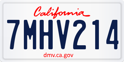 CA license plate 7MHV214