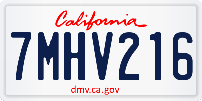 CA license plate 7MHV216