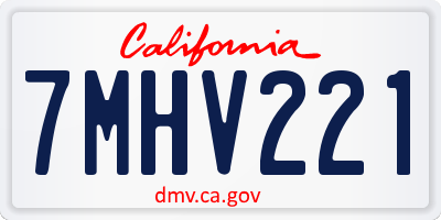 CA license plate 7MHV221