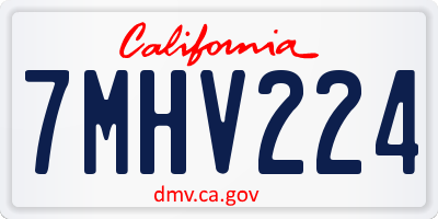 CA license plate 7MHV224