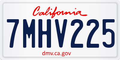 CA license plate 7MHV225