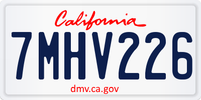CA license plate 7MHV226