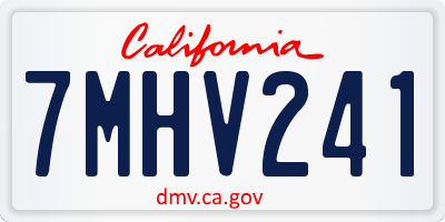 CA license plate 7MHV241
