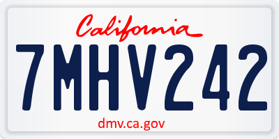CA license plate 7MHV242