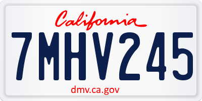 CA license plate 7MHV245