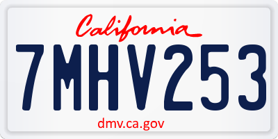 CA license plate 7MHV253