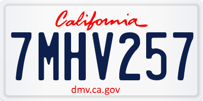 CA license plate 7MHV257