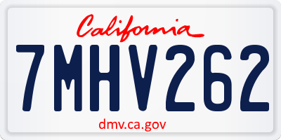 CA license plate 7MHV262