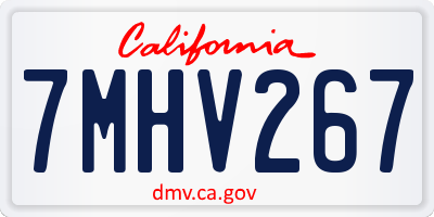 CA license plate 7MHV267