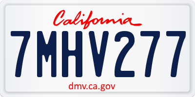 CA license plate 7MHV277