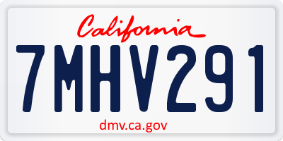 CA license plate 7MHV291