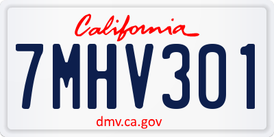 CA license plate 7MHV301