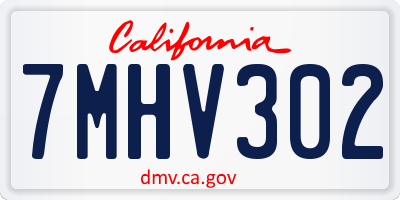 CA license plate 7MHV302