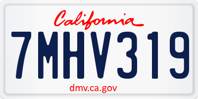 CA license plate 7MHV319