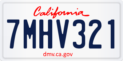 CA license plate 7MHV321