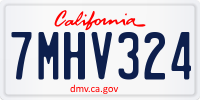 CA license plate 7MHV324