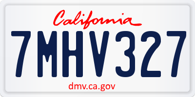 CA license plate 7MHV327