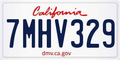 CA license plate 7MHV329