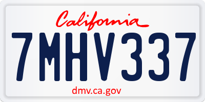 CA license plate 7MHV337